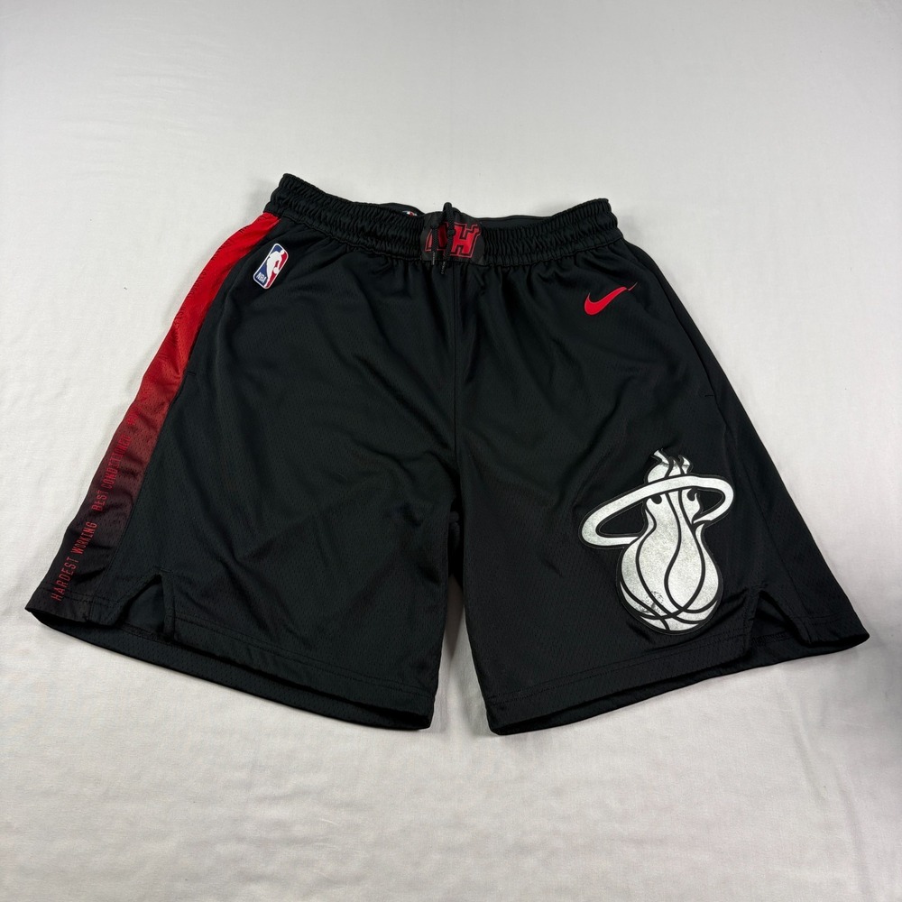 Miami Heat Nike Shorts Mens Large Black Team Issued Practice Dri Fit NBA